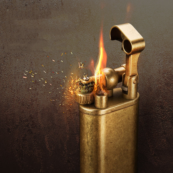 Grinding Wheel Old-Fashioned Pure Copper Lighter