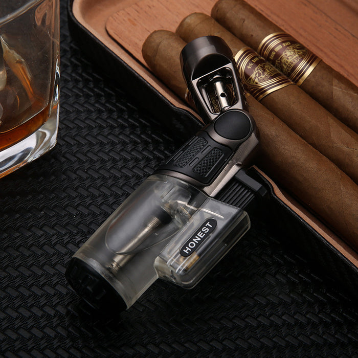 Head Metal Straight Inflatable Lighter