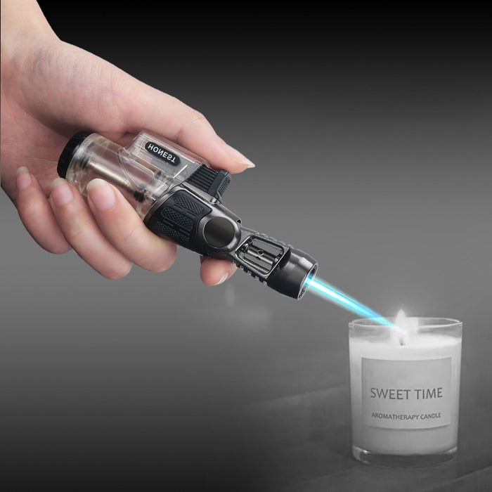 Head Metal Straight Inflatable Lighter