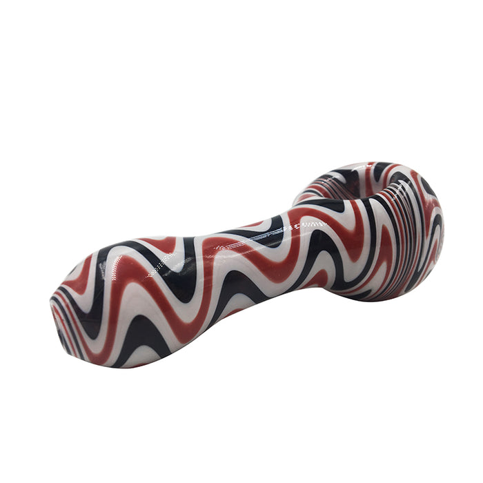 Hight Quality  Three Lines Wavy Stripes Hand Pipe 457#