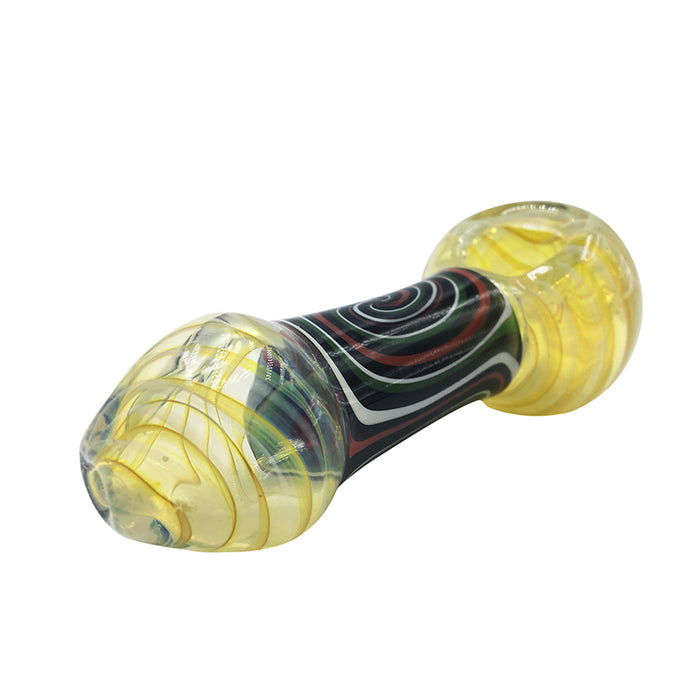 Beautiful Glass Hand Pipe with Transparent Yellow 475#