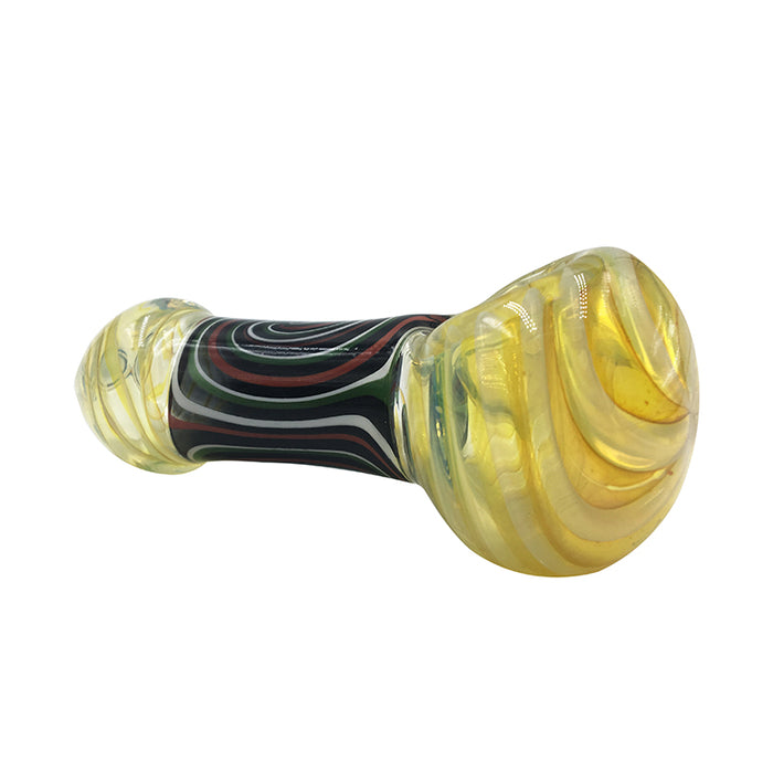 Beautiful Glass Hand Pipe with Transparent Yellow 475#