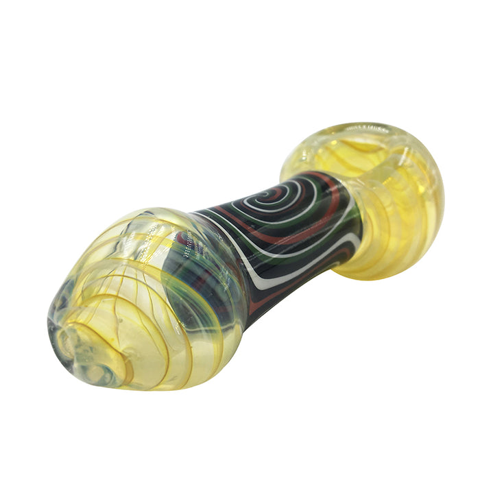 Beautiful Glass Hand Pipe with Transparent Yellow 475#