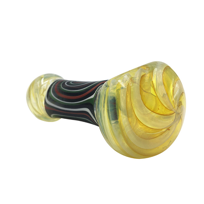 Beautiful Glass Hand Pipe with Transparent Yellow 475#