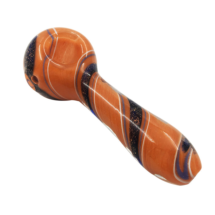 Orange Spoon Pipe  Black Spiral Stripe Spoon Pipe 102#