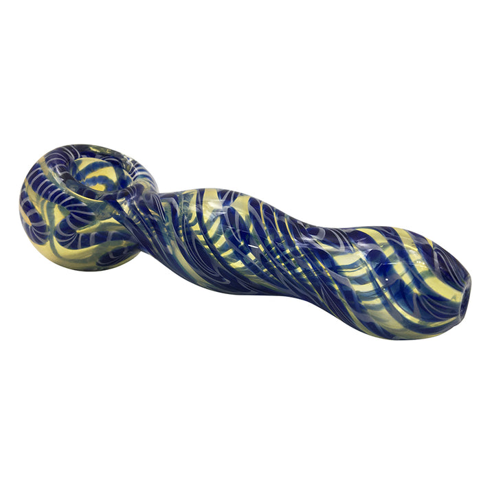 Hand Made Glass Spoon Pipes Stipe Colors From Glass Factory 345#