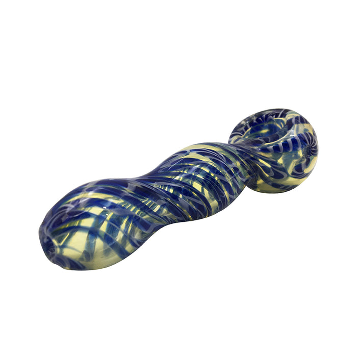 Hand Made Glass Spoon Pipes Stipe Colors From Glass Factory 345#