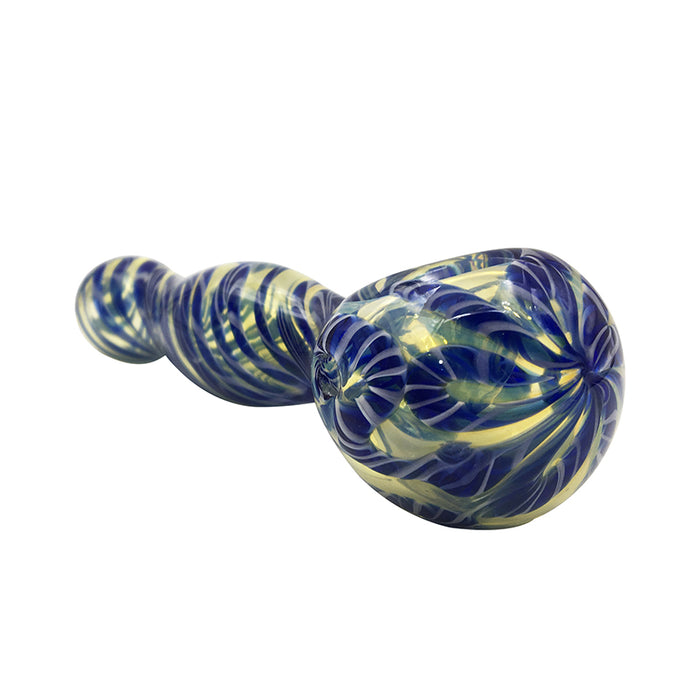 Hand Made Glass Spoon Pipes Stipe Colors From Glass Factory 345#