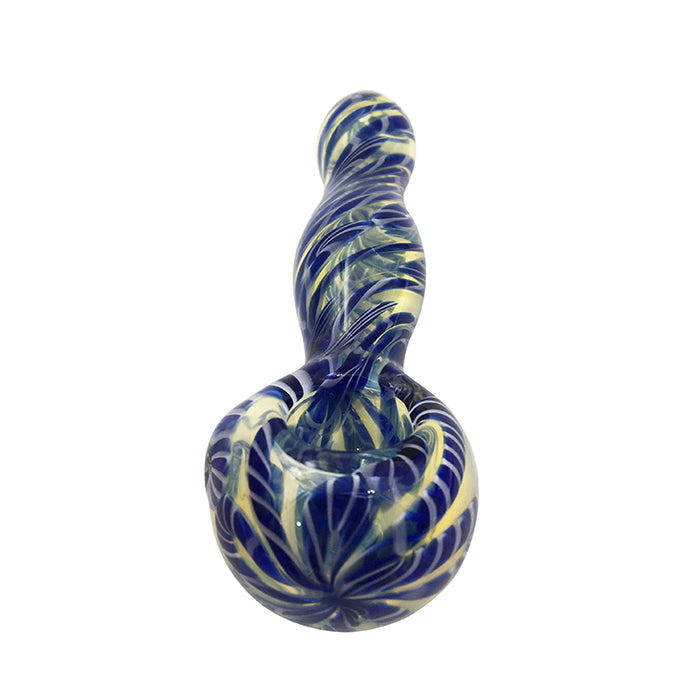 Hand Made Glass Spoon Pipes Stipe Colors From Glass Factory 345#