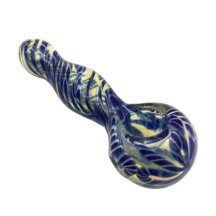 Hand Made Glass Spoon Pipes Stipe Colors From Glass Factory 345#
