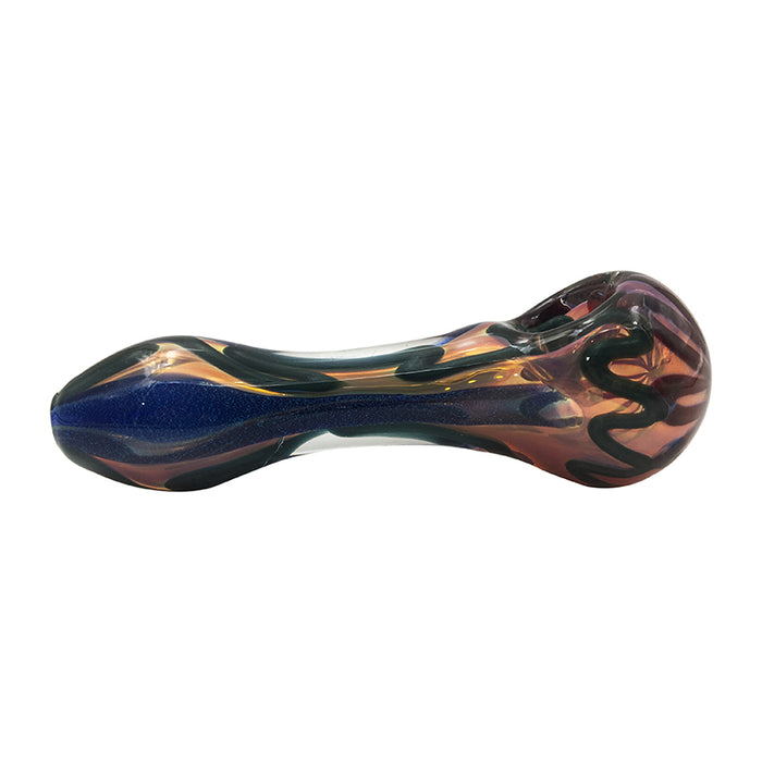 Smoking Tobacco Glass Hand Pipe with Flowers Line 349#