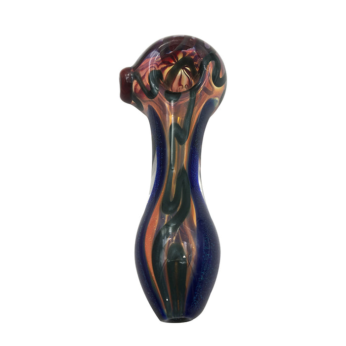 Smoking Tobacco Glass Hand Pipe with Flowers Line 349#