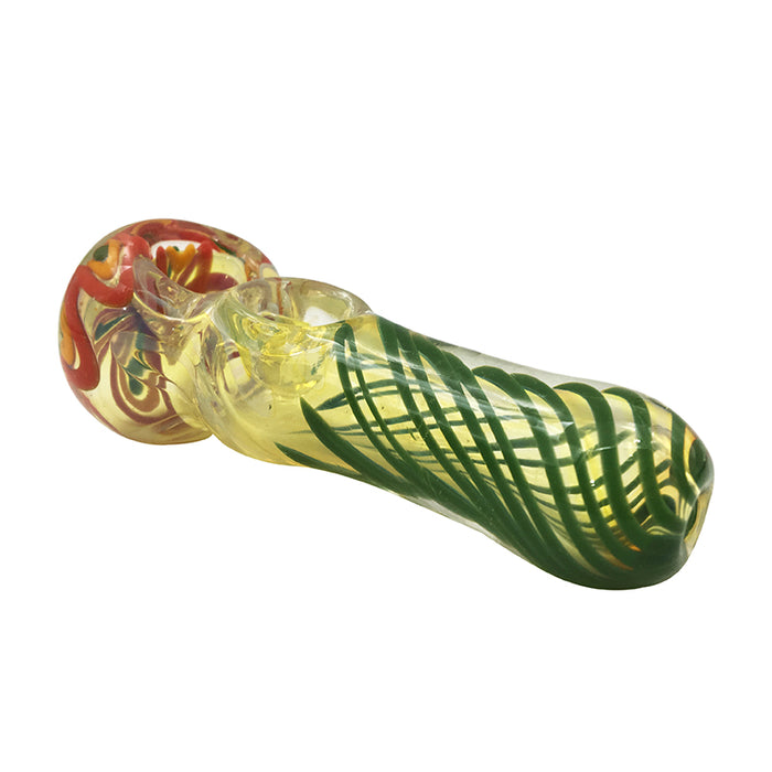 Flower Design Glass Spoon Pipes Hand Pipe with Factory Price 352#