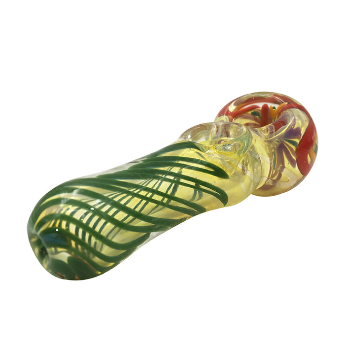 Flower Design Glass Spoon Pipes Hand Pipe with Factory Price 352#
