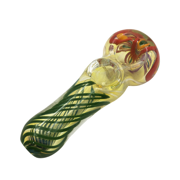 Flower Design Glass Spoon Pipes Hand Pipe with Factory Price 352#