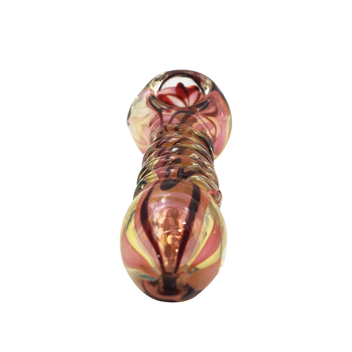 Hot Sell Glass Spoon Smoking Pipe with Colorful Flower 354#
