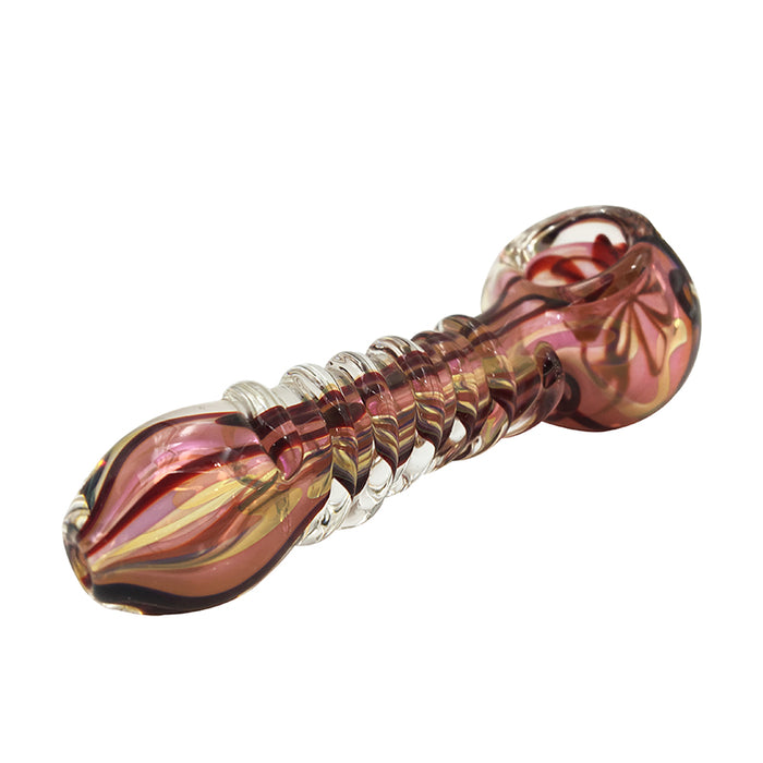 Hot Sell Glass Spoon Smoking Pipe with Colorful Flower 354#