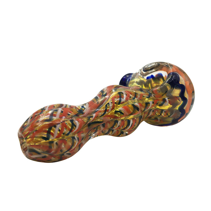 Glass Spoon Hand Pipe with Bubbled Tube 363#