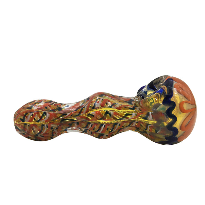 Glass Spoon Hand Pipe with Bubbled Tube 363#