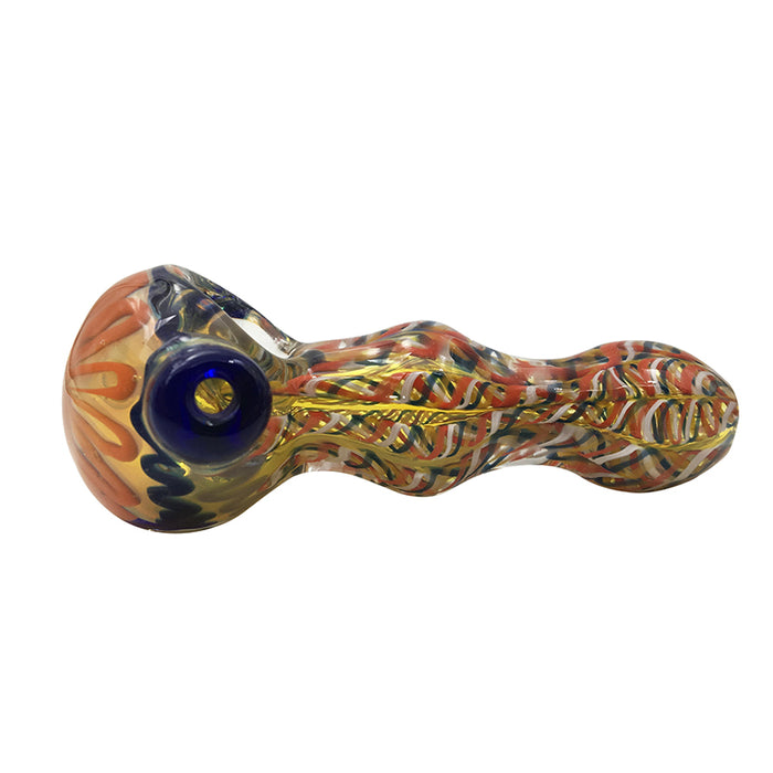Glass Spoon Hand Pipe with Bubbled Tube 363#