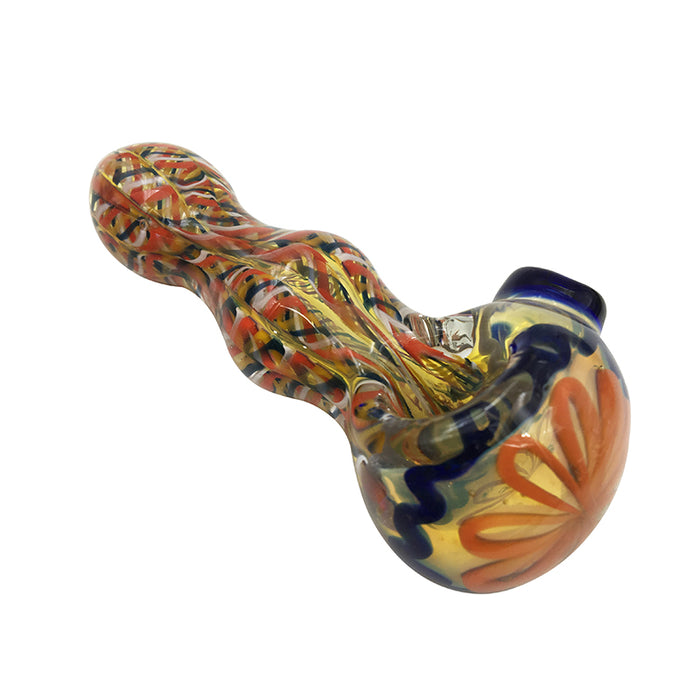 Glass Spoon Hand Pipe with Bubbled Tube 363#