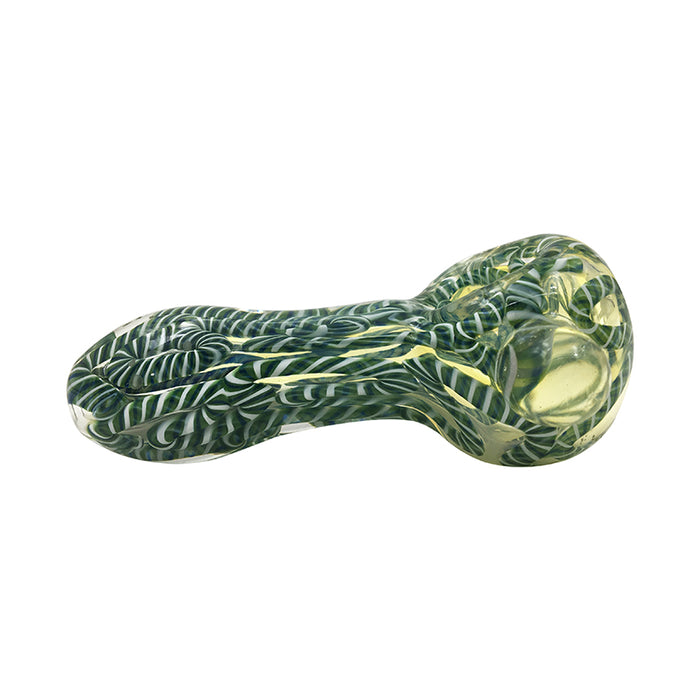 Newest Green Stripe Mini Donut Glass Spoon Pipes for Smoking 381#