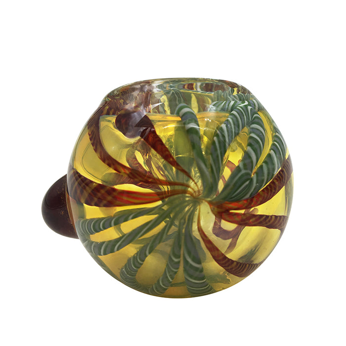 Glass Hand Pipe with Blue Glass Wrap and Rake Glass Spoon 384#