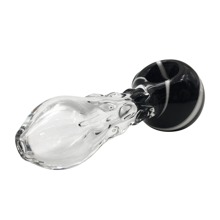 Glass Hand Pipe Clear and Black Tobacco Glass Smoking Pipe 391#