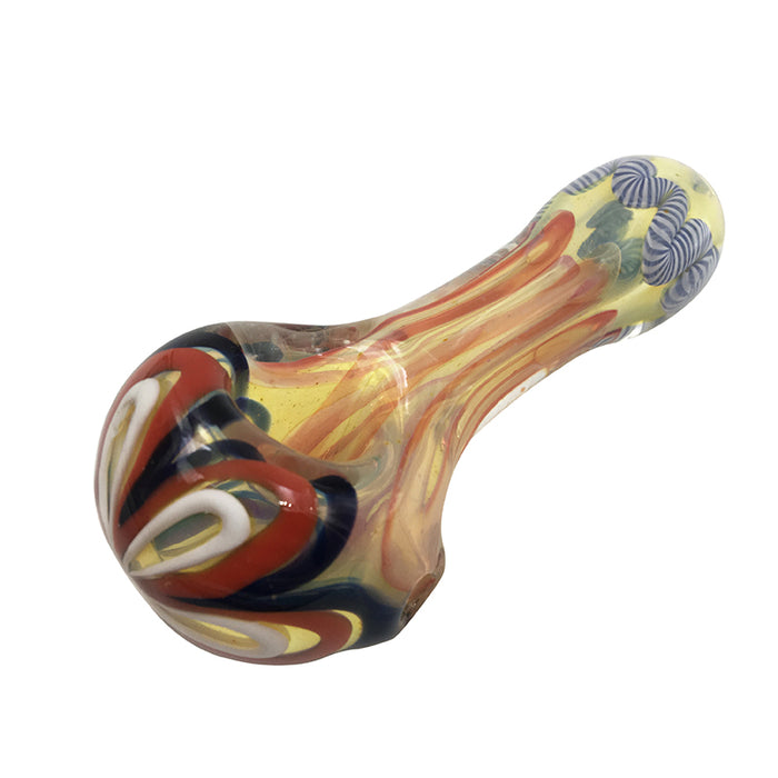 Heady Glass Smoking Pipes Hand Spoon Pipes Leaf Shape 392#