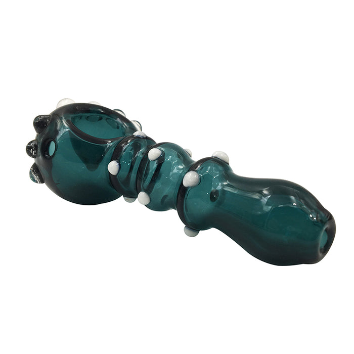 Frosted Glass Hand Pipes Green Sandblasted Glass Spoon Smoking Pipe 396#