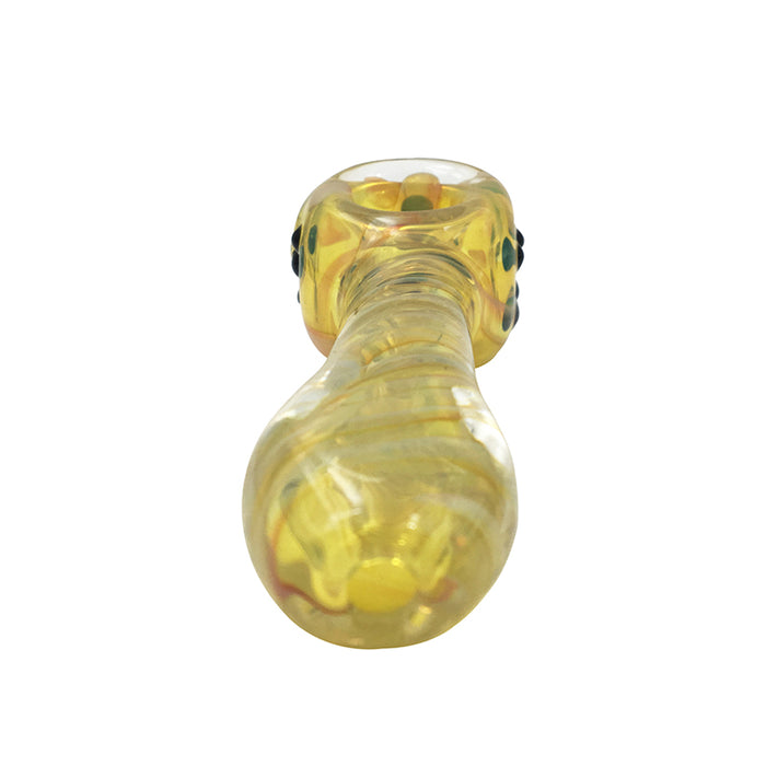 Yellow Stripe Cigarette Smoking Glass Spoon Pipe 397#