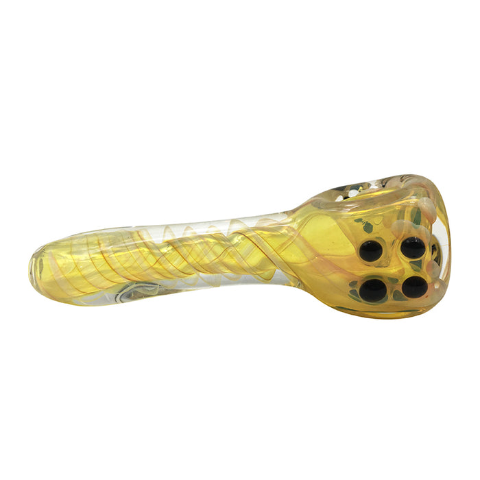 Yellow Stripe Cigarette Smoking Glass Spoon Pipe 397#