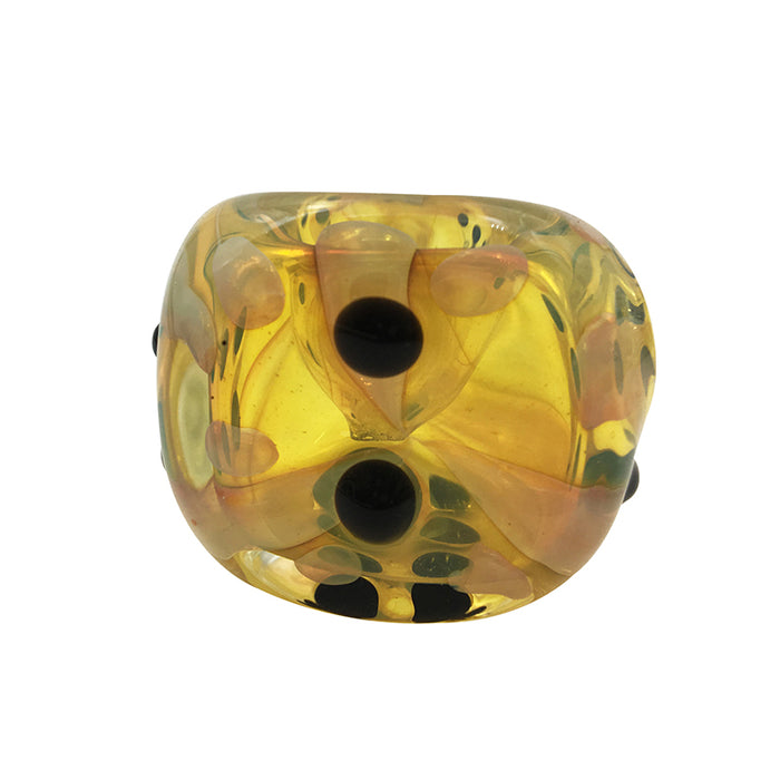 Yellow Stripe Cigarette Smoking Glass Spoon Pipe 397#