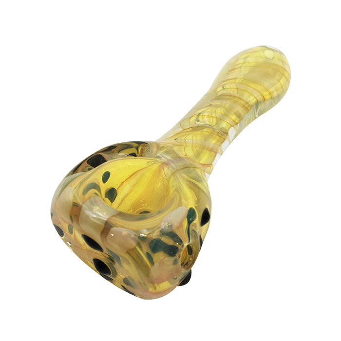 Yellow Stripe Cigarette Smoking Glass Spoon Pipe 397#