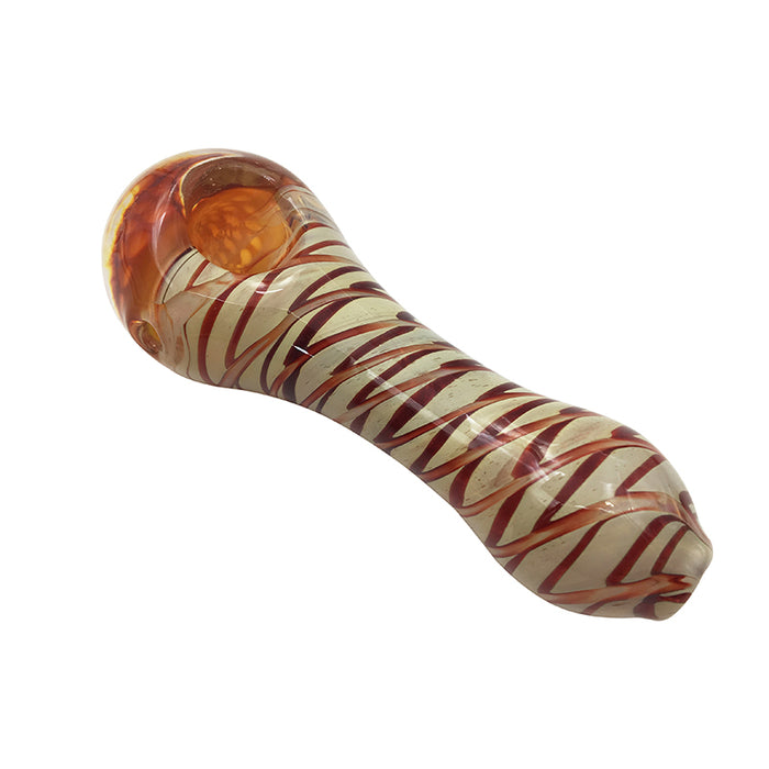 Freezable Coil Spoon Brown Hookah Smoking Glass Hand Pipe 398#
