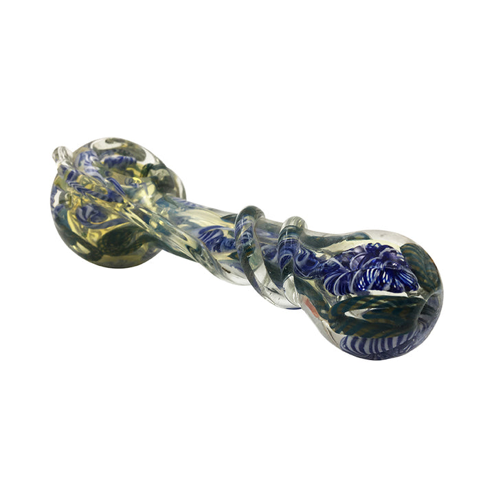 Sparkle Spiral Hand Glass Spoon Glass Pipe 399#