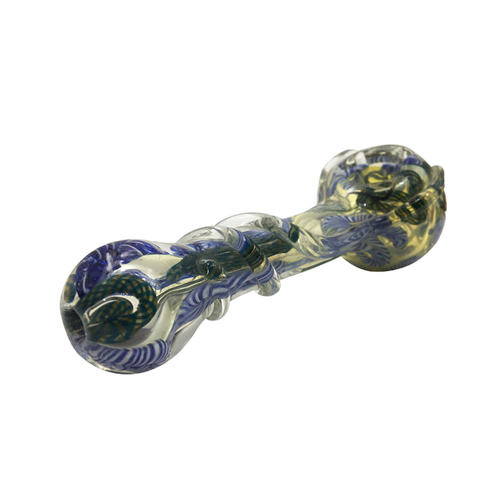 Sparkle Spiral Hand Glass Spoon Glass Pipe 399#