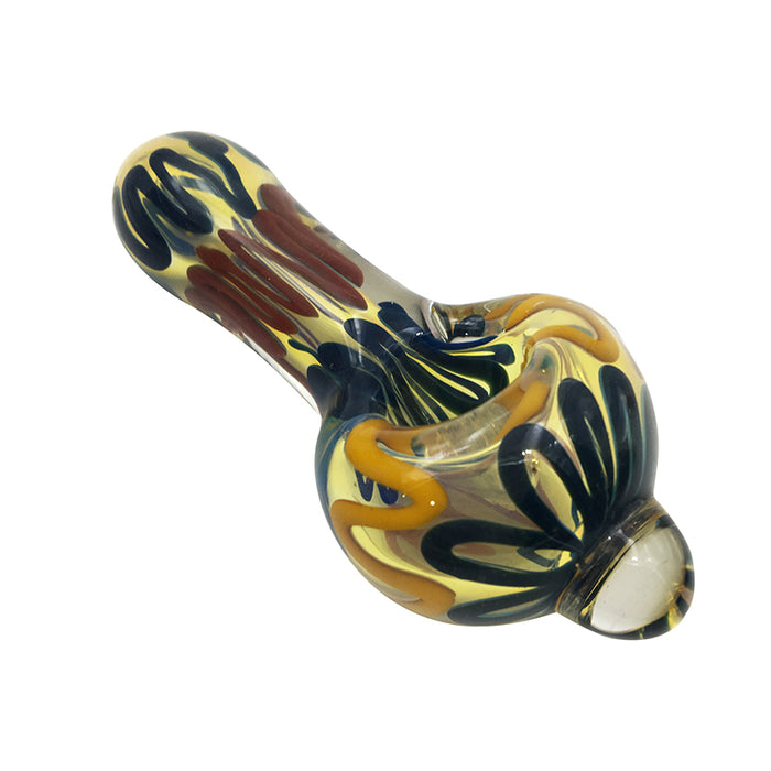Phoenix Glass Freezable Coil Spoon Pipes Smoking Tobacco Hand Pipe 405#