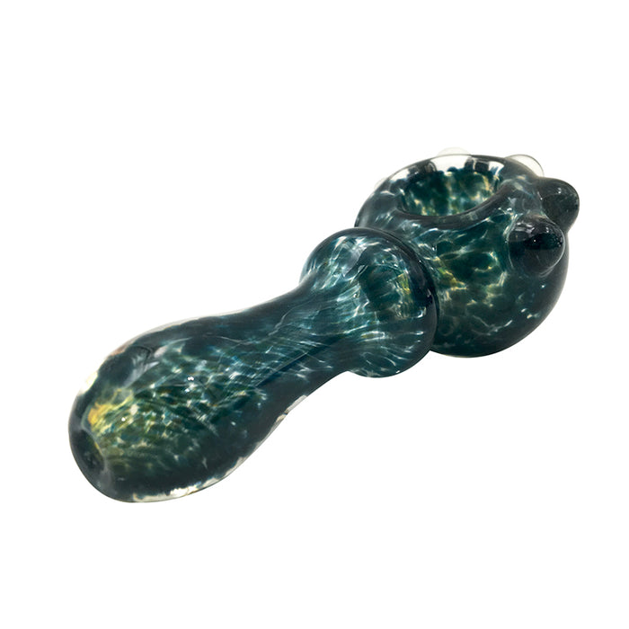 Cat Claw Style Spoon Hand pipe  Glass Ring and Fumed Jade Frit Pipe 026#