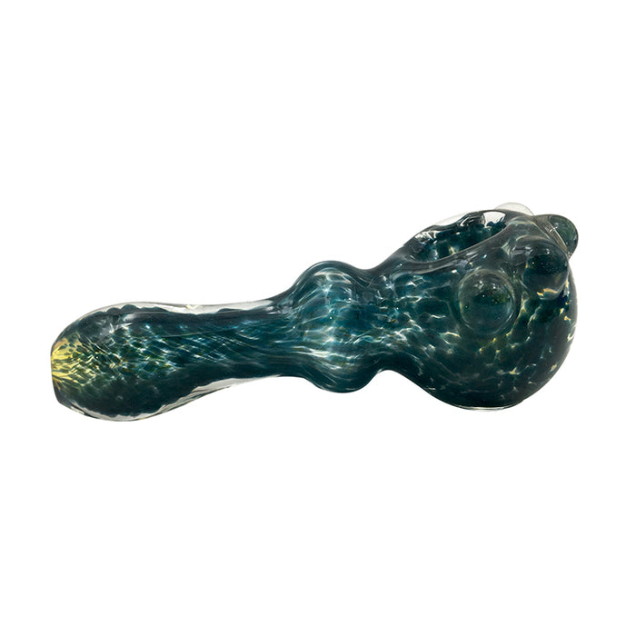 Cat Claw Style Spoon Hand pipe  Glass Ring and Fumed Jade Frit Pipe 026#