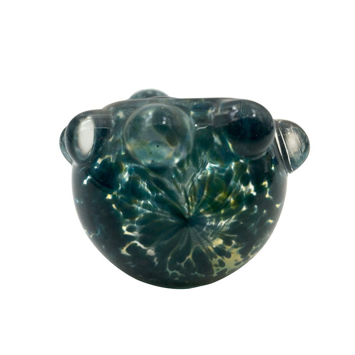 Cat Claw Style Spoon Hand pipe  Glass Ring and Fumed Jade Frit Pipe 026#