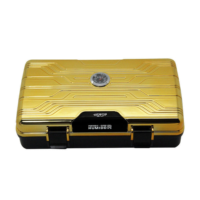Jifeng Travel Type Cigar Box Humidor Gold 10 Cigar