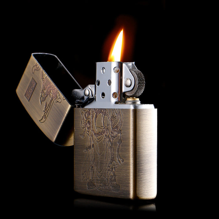 Kerosene Windproof Pure Copper Grinding Wheel Lighter