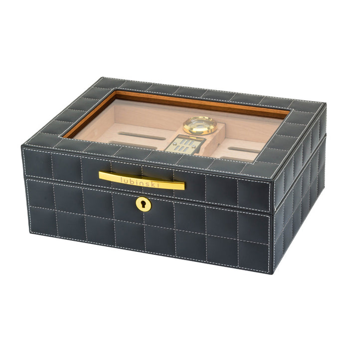 LUBINSKI Humidor Leather Cedar Mini Household Humidor