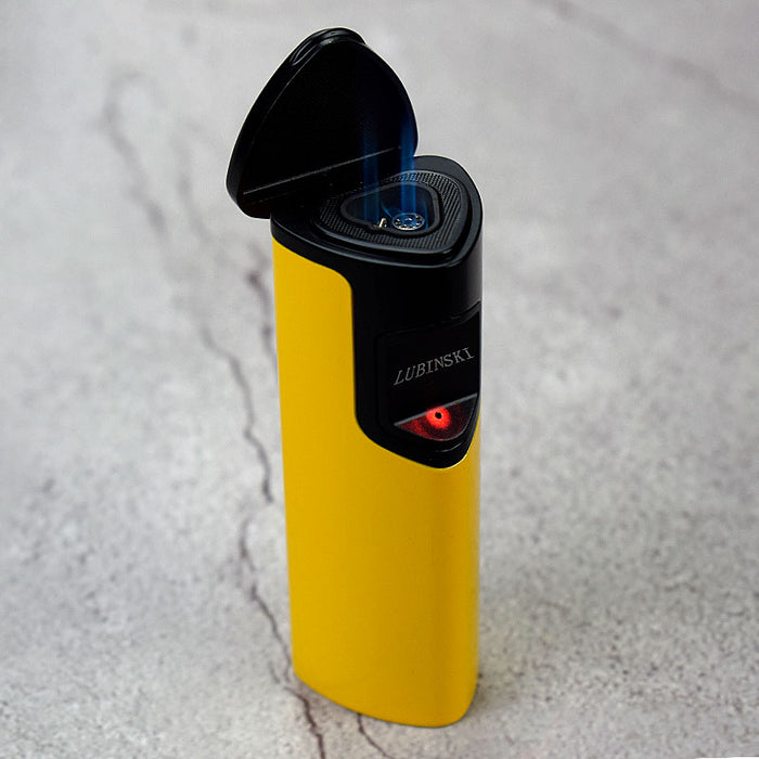 LUBINSKI Yellow Windproof Cigar Jet Torch Lighter