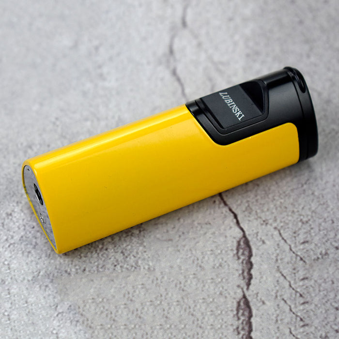 LUBINSKI Yellow Windproof Cigar Jet Torch Lighter