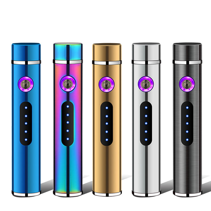 Mini Round Cylinder USB Charging Dual Arc   Lighter