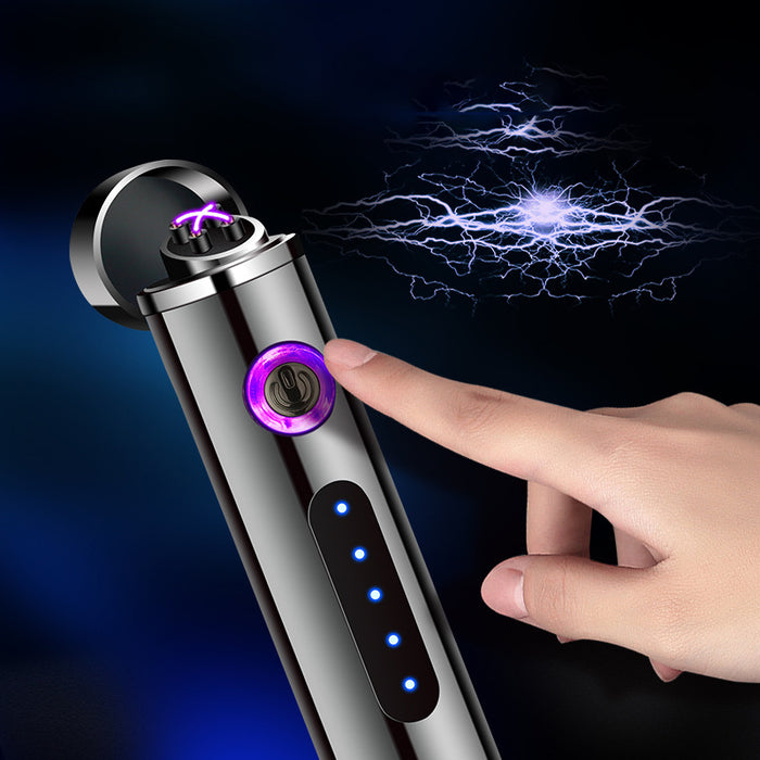 Mini Round Cylinder USB Charging Dual Arc   Lighter