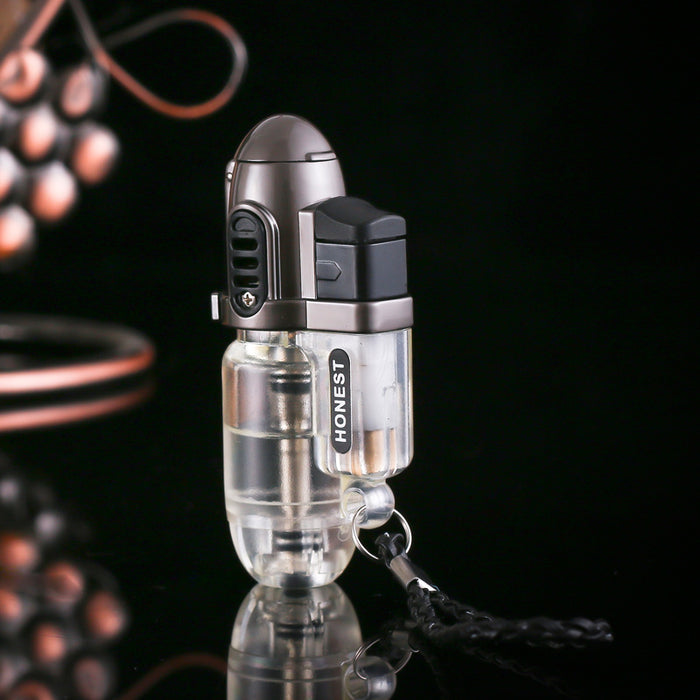 Mini Small Straight Punch Transparent Lighter