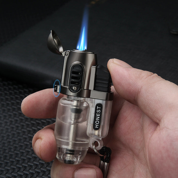Mini Small Straight Punch Transparent Lighter